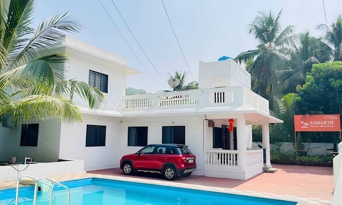 Alibaug House | 4-bedroom bungalow in fabulous Alibag with AC, WiFi, swimming pool and parking