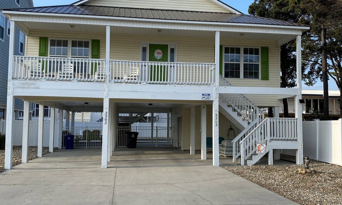 Cherry Grove Beach House | 4 BR, 3 bath Cherry Grove Retreat near CG Pier, Private Pool, 1 block to beach