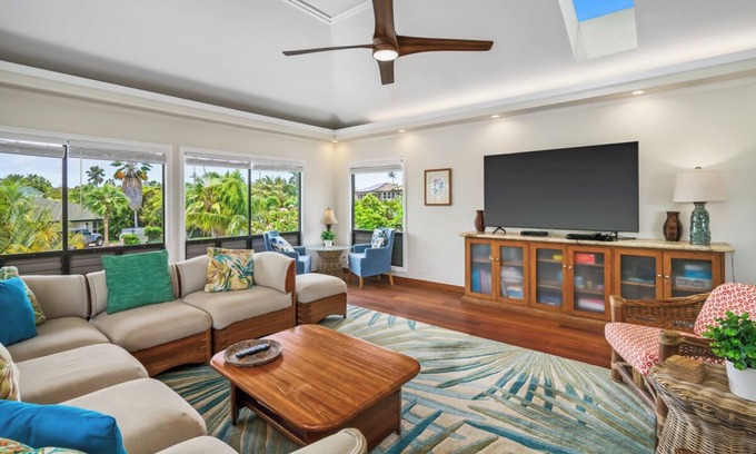 Bayview House | 4 BR Poipu Kai Resort Home by Shipwrecks Beach with AC and Private Yard