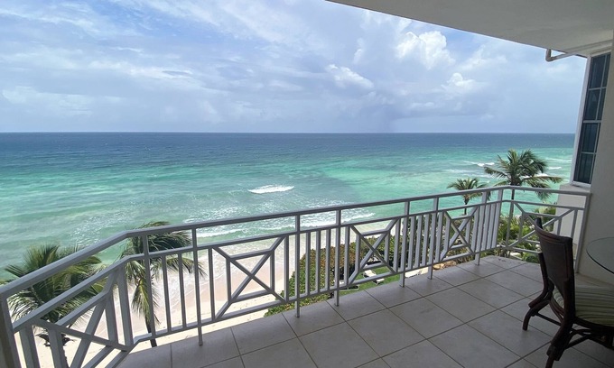 St. Lawrence Gap Condo | 411 Mistle Cove - Spacious beachfront apartment with large ocean facing balcony
