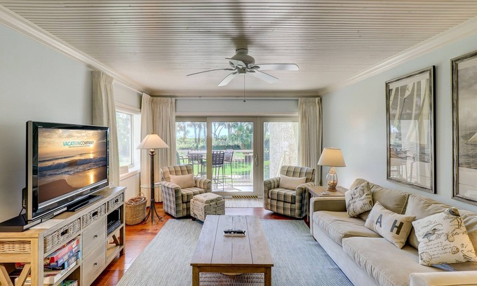 Palmetto Dunes Condo | 457 Captains Walk- Just walk out your living area to the beach.