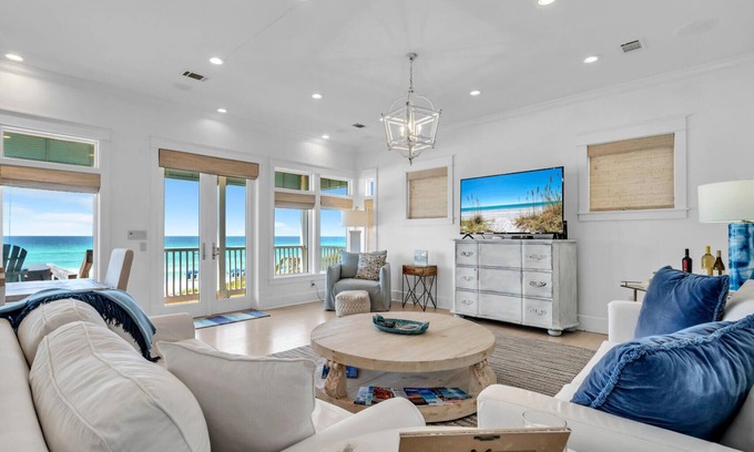 Santa Rosa Beach House | 4BR Beachfront Home w/Hot tub & Private neighborhood beach access!