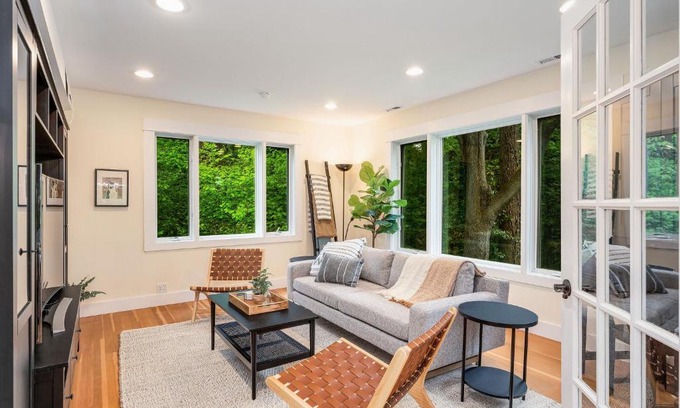 Seahurst House | 4BR with Firepit, Outdoor Dining and Yard Surrounded by Trees
