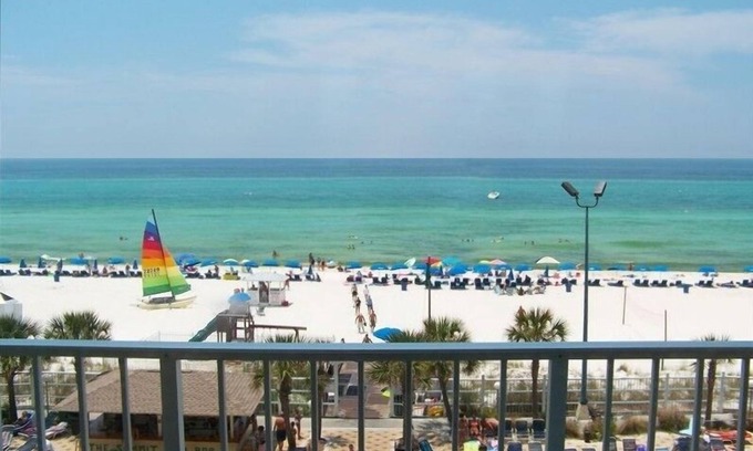 Panama City Beach Condo | 4th Floor on the beach! RIGHT ABOVE THE POOL. Unbeatable view!