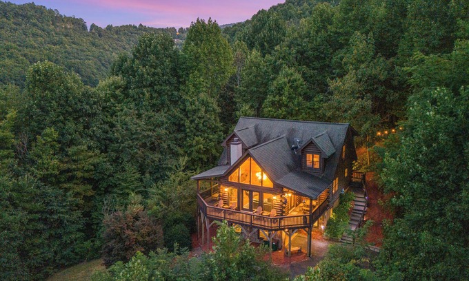 Black Mountain Cabin | 5BR Cabin w/Hot Tub, Mountain Views, & Game Room