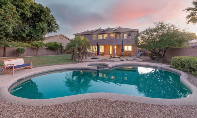 Saguaro Canyon HOA House | 5BR Lux Paradise with Pool Spa Backyard Bliss