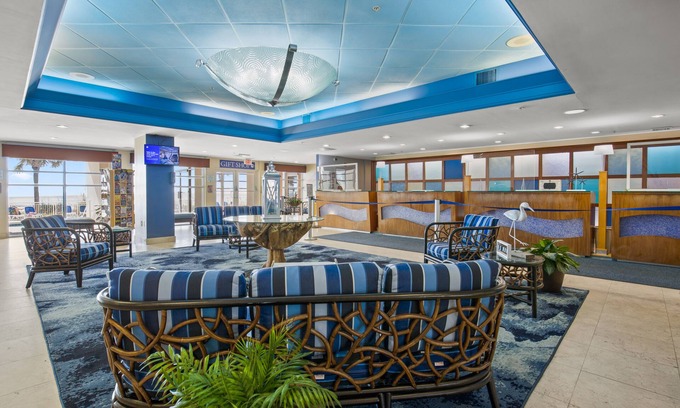 Crescent Beach Condo | 5th floor ocean view condo w/central AC, balcony, shared pool, free WiFi