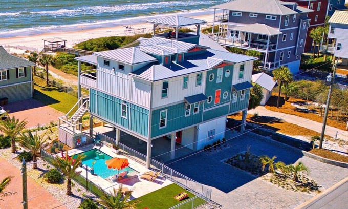 Cape San Blas House | 6bd/5.5ba Gulf Front on North Cape w/Private Pool and 360-Degree View Watchtower