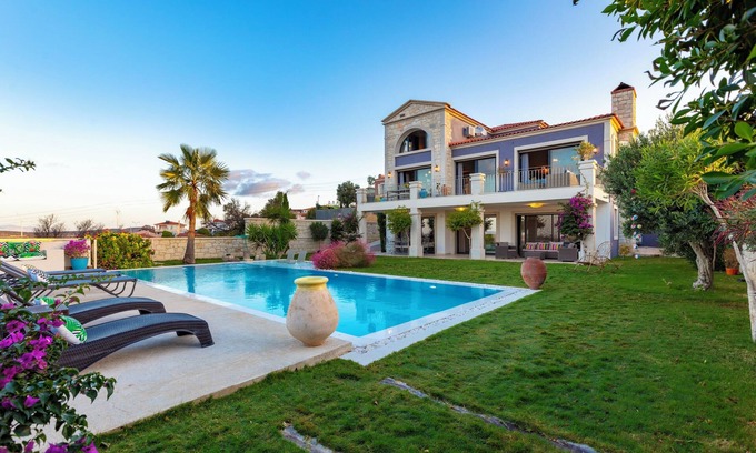 Cesme Villa | 7-Bedroom Luxury Villa in Cesme with magnificent sea view pool WiFi, AC, parking