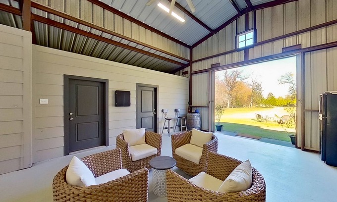 Arp House | 75-acre barn with Ping-Pong, firepit, screened porch, & optional golf cart