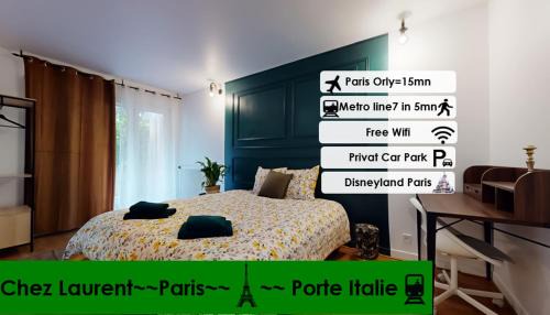 Le Kremlin-Bicetre Apartment | 8 People - 4 rooms - 2 salle de bain - Metro 7 & 14 - Porte Italie - Private Car Park- Wifi