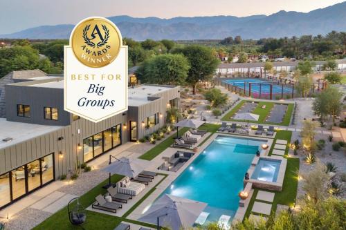 Palm Springs Villa | 8BDR Villa TennisPickleball Golf Green Pool House Gym Bar Mesquite38