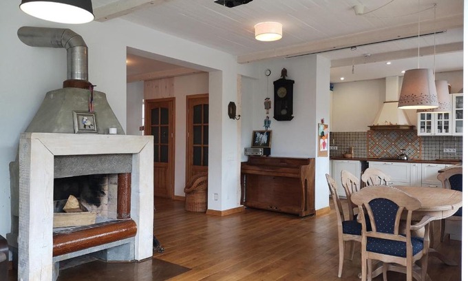 Klaipeda county House | 9 min from Palanga! luxury house on the river and sauna