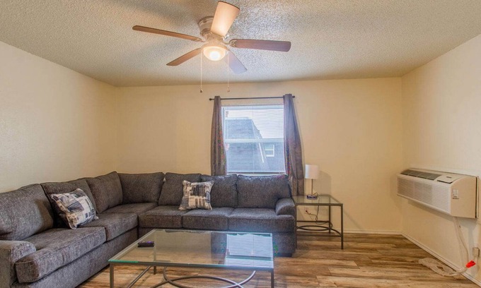 Lawton Apartment | A bedroom in close proximity to Fort Sill!