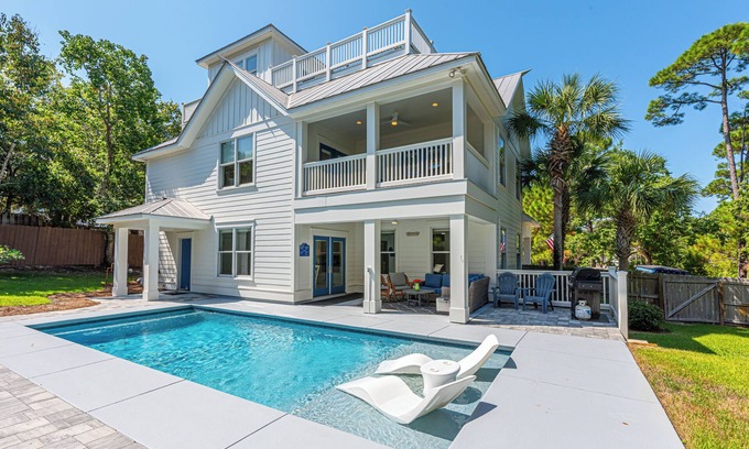 Gulf Pines House | A Sea of Blue ~ 2 Golf Carts ~ Private Pool ~ Steps to Private Beach Access