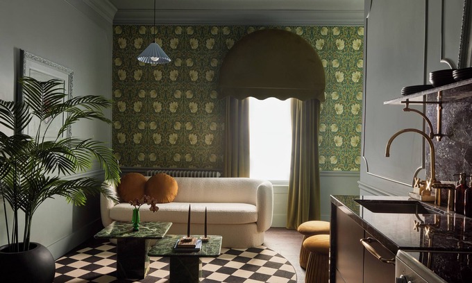 Stratford Hotel | A spacious two bedroom suite filled with bold wallpaper & sophisticated charm