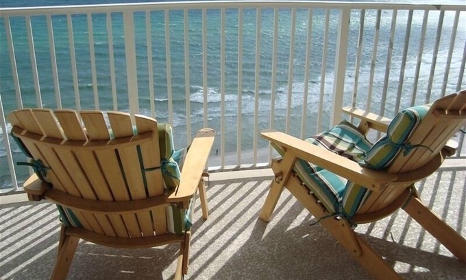 Long Beach Condo | A walk in tiled shower in the master! Huge balcony!