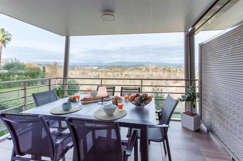 Plaine de la Brague Apartment | A7- 2 BDR Sea & Mountain View - AC, Parking, Pool & Terrace