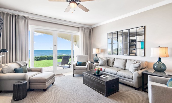 Santa Rosa Beach Condo | Adagio A102 updated ground floor with grassy area. Private beach, pools, gym!