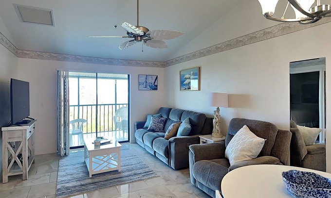 South Island Condo | Admirals Bay 255 | Balcony, Picnic Area + Community Pool