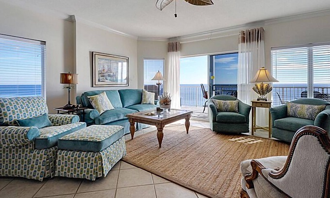 Orange Beach Condo | Admirals Quarters 901 | Luxury Corner Unit | Sauna, Pools, Gym