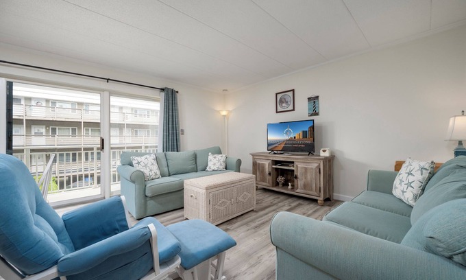 Midtown Ocean City Condo | Adorable 2nd Floor Condo w/side views of the Ocean & Bay from the oversized balcony