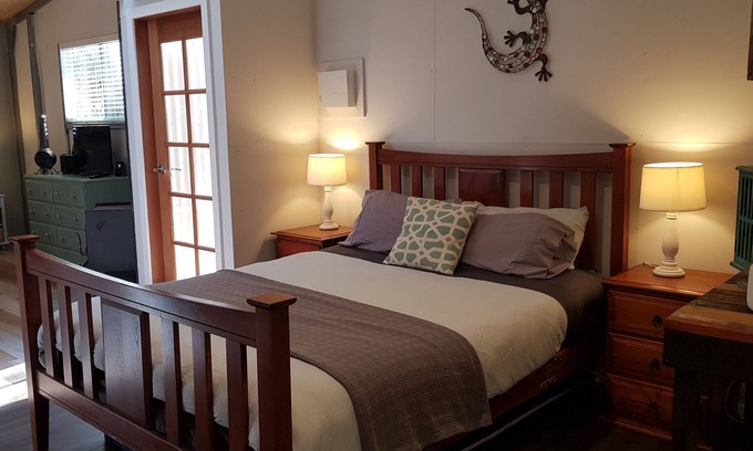 Wallagoot House | Adorable Guest House with fireplace in forest setting. One or two Queen Beds.