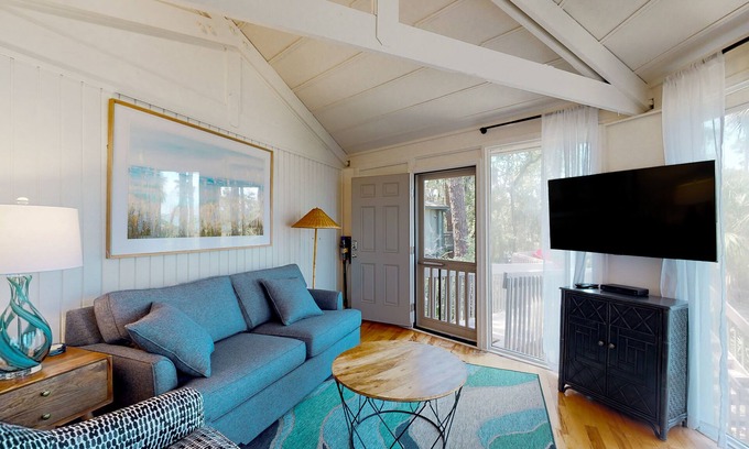 Sea Pines Villa | Adorable ocean side villa with large windows & natural lighting, dog friendly