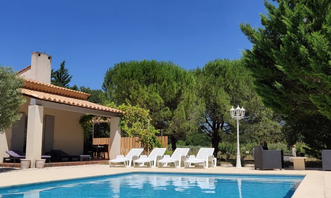 Fontareches House | Air-conditioned vacation villa, 8p, swimming pool - Occitanie Uzès -22a private plot.
