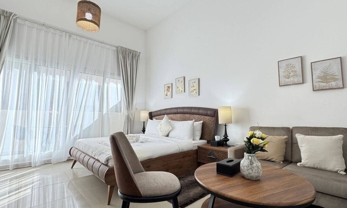 Abu Dhabi Apartment | Al Reef Peaceful Studio: King Bed Comfort for 2