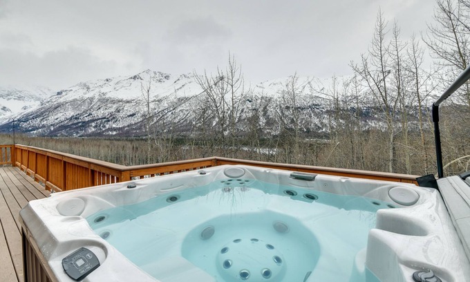 Eagle River Cabin | Alaskan Mountain Gem with Private Hot Tub & Gym!