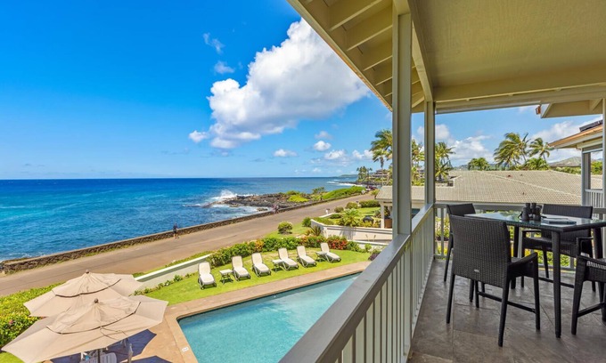 Poipu Condo | Alihi Lani 6: Ocean Front 2 bedroom 2 bath! Air Conditioned!