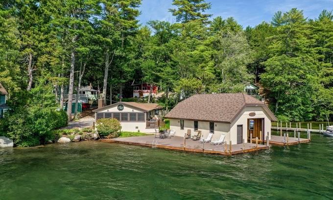 Alton Bay House | Alton Bay Waterfront Home with restored Boathouse and Gorgeous Sunsets