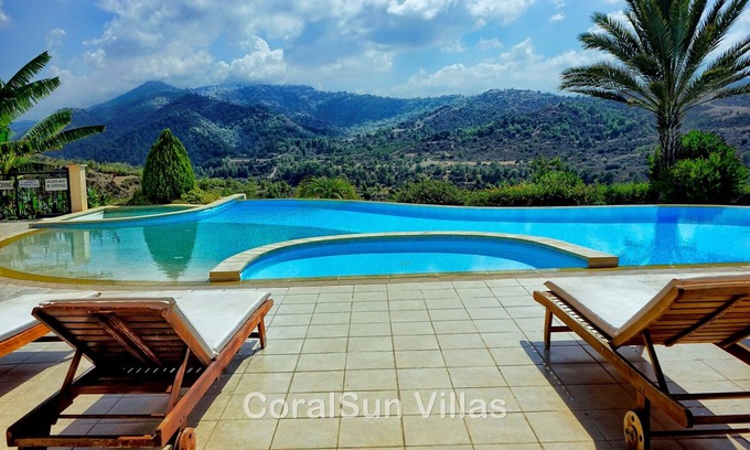 Argaka Villa | Amazing Luxury Villa, Enormous Heated Pool Jacuzzi, Gym, Games Room In Paphos,
