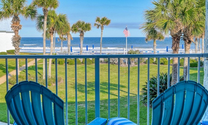 Crescent Beach Condo | Amazing Ocean Sunrise Views! Balcony Overlooks Oceanfront Pool and Kiddie Pool, $300 in Free Tickets