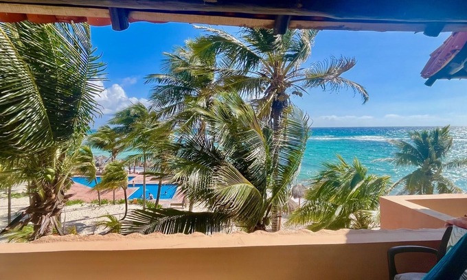 Akumal Condo | Amazing Sea Views, 2 Large Terraces w Hammocks, King Bed