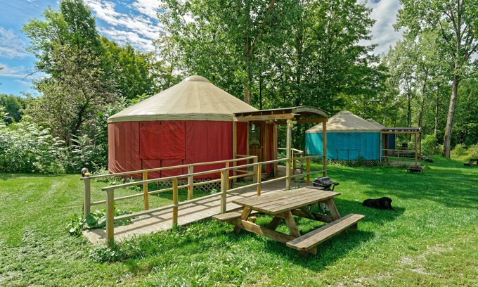 South Hartford RV Rental | Andelyn Farm Moose Lodge Yurt. A Unique Glamping Experience in Up-State New York