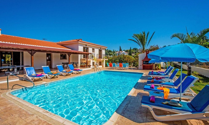 Latchi Villa | Androniki Huge Luxury Villa with Sea & Mountain Views, Pool, BBQ, WiFi, A/C