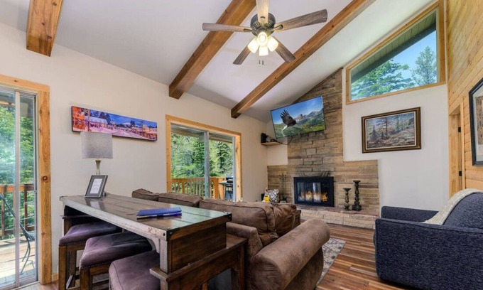 Ruidoso Cabin | Angel Falls- Riverside, Hot Tub, Game Room, Pets