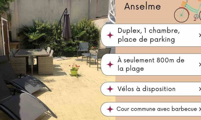 Ver-sur-Mer Apartment | Anselme, Duplex Avec Cour Commune ²proche mer