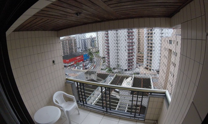 Guilhermina Apartment | AP 80m2 spacious, corner to the beach, excellent location in front of the fair