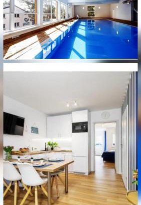 Poddabie Apartment | Apartament 3B Niebieskie Apartamenty Poddąbie dawniej Blue Marine z basenem krytym, odkrytym, salą zabaw, animacjami