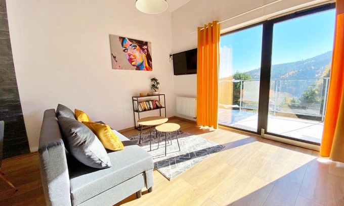 Meszna Apartment | APARTAMENT SKANDYNAWSKI 2-poziomowy SAUNA JACUZZI