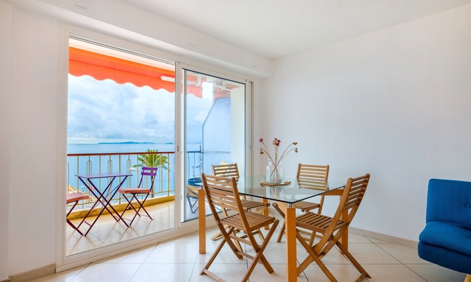 Cros-de-Cagnes Apartment | Apartment 'Angelina 2 Rooms Sea View' with Sea View, Balcony and Wi-Fi