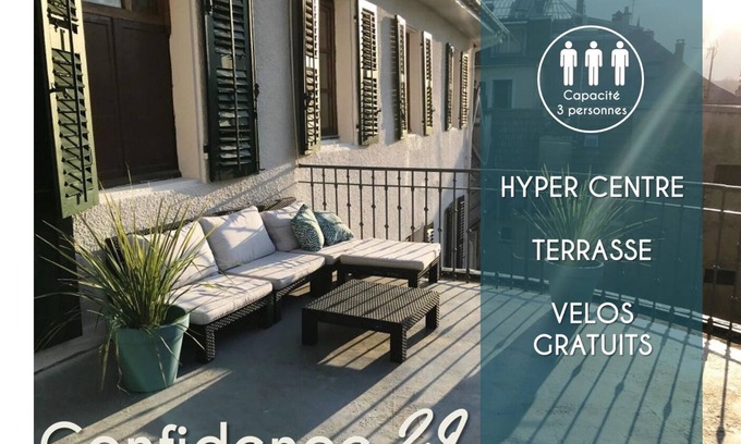 Aix-les-Bains City Center Apartment | Apartment Confidence 4 - hyper center Terrasse