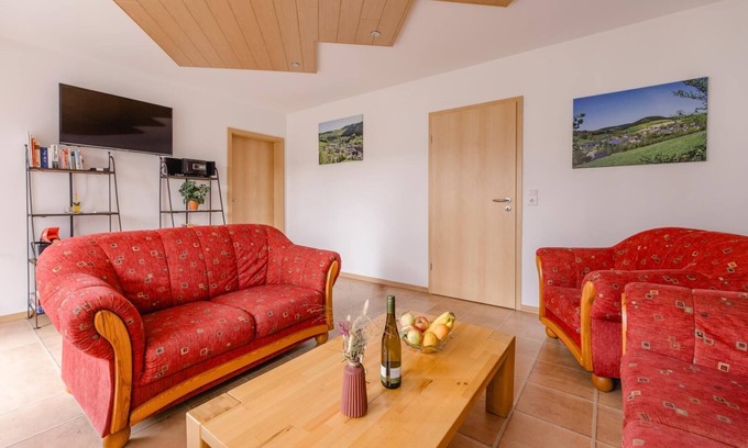 Schmallenberg Apartment | Apartment 'Dachsbau' with Private Terrace, Shared Garden and Wi-Fi