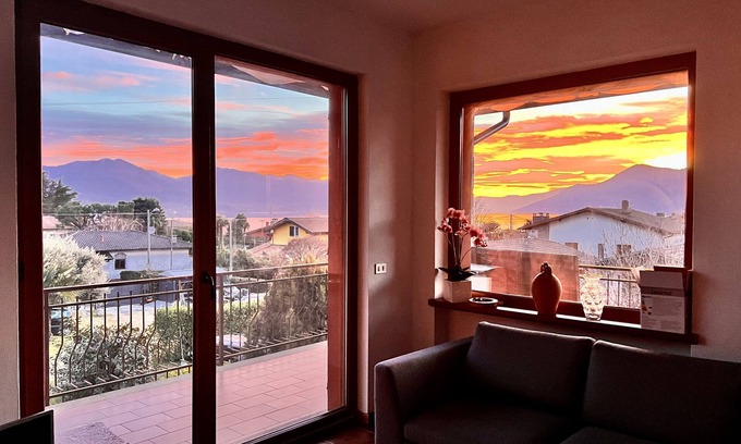 Maccagno Apartment | Apartment 'Il Bacio Del Sole' with Lake View, Private Terrace and Shared Garden