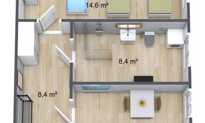 Volkmarsdorf Apartment | Apartment im Erdgeschoss - Zollikof Aparts - Sauna & Studio Apartments