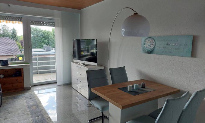Moehnesee Apartment | Apartment 'Sander' with Balcony, Shared Indoor Pool and Wi-Fi