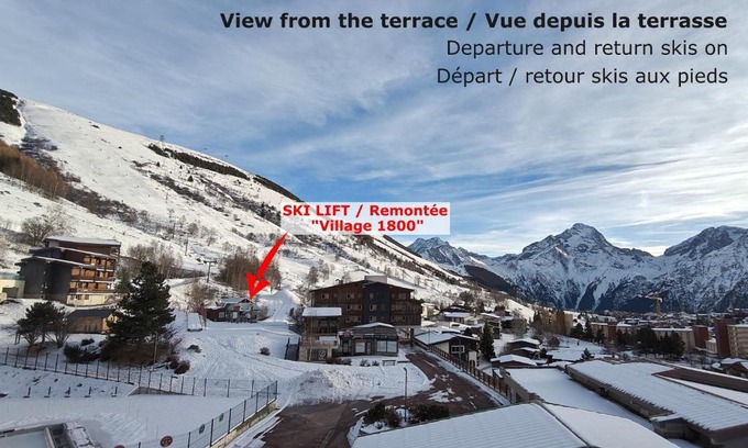 Mont-de-Lans Apartment | Appart au pied des pistes avec superbe vue